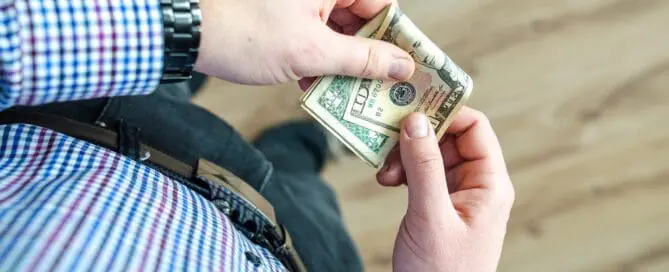 Man holding money
